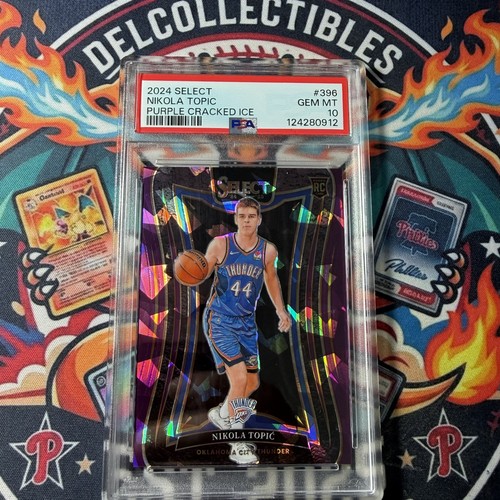 Nikola Topic 2024 Select #396 Rookie Purple Cracked Ice /99 PSA 10 OKC Thunder