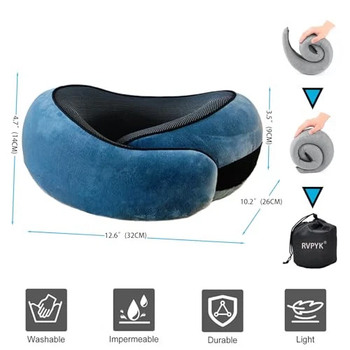 Comfy 360° Memory Foam Travel Neck Pillow for Airplanes & Trips