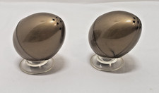MCM Bronze Atomic Plastic Egg Salt and Pepper Shakers