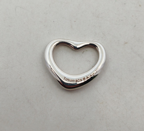 Tiffany & Co. Elsa Peretti Sterling Silver 16mm Open Heart Pendant NO CHAIN