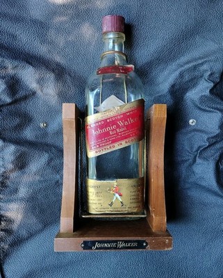 Vintage Johnnie Walker Red Label 1/2 Gallon Swing Cradle Drink Dispenser Barware