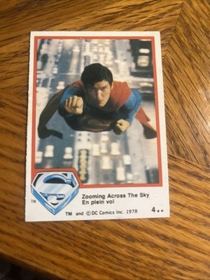 1978 DC Comics Superman Card #4 Zooming Across The Sky OPE O-Pee-Chee