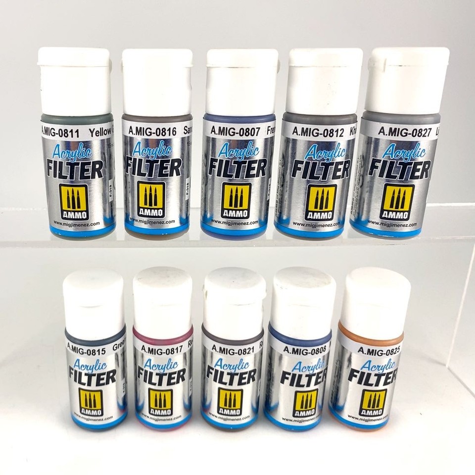 AK Interactive Acrylic Filter Paint Set Lot Of 10 P-00T5I | eBay
