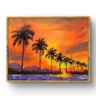 Loeb Signed Original Palm Trees Sunset Silhouette 14 x 11 Decor Painting — photo 3