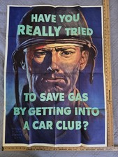 WWII Poster War Loan Bond WW2 Get In A Car Club Soldier 