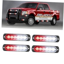 6 Led Sync Feature Emergency Strobe Grille Lights Ultra Slim Surface Redwhite