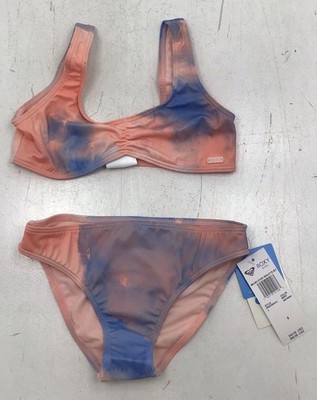 Roxy Girls Malibu Story Bralette Bikini In Peach Size 8 - New With Tags