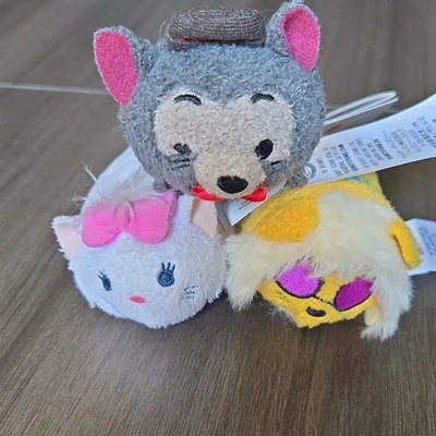 Disney Tsum Tsum Mini Plush Lot of 3 Marie Jojo Berlioz 2017 - Image 1 of 4