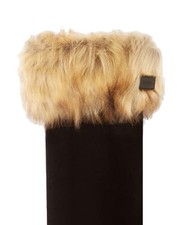 Hunter Original Women's Tall Black Boot Sock Faux Fur Cuff Size M - XL