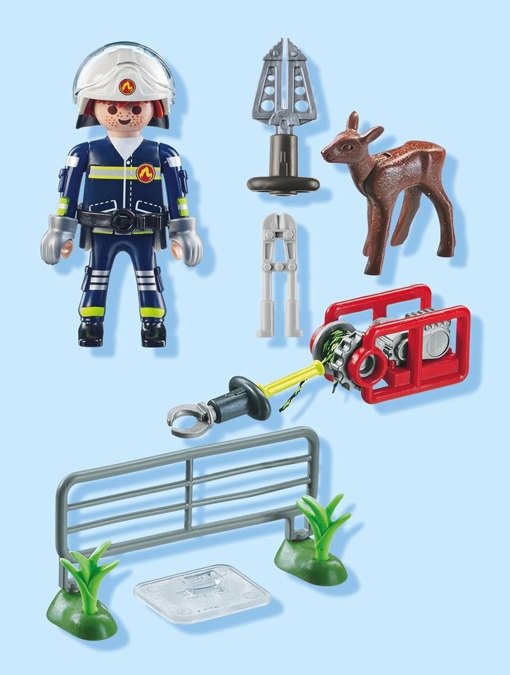 Playmobil 71467 Action Heroes: Firefighting Mission: Animal Rescue, (US ...