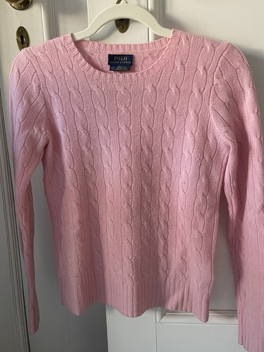 Girls Ralph Lauren Cashmere Sweater, Pink, Size 16 (XL)