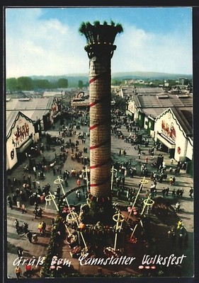 Cannstatt, Ansicht der Fruchtsäule vom Volksfest, Ansichtskarte 