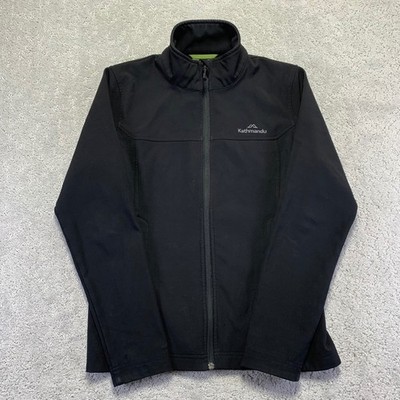 Kathmandu Softshell Jacket Womens Size 10 Black Zip Up Outdoor Fleece Lined