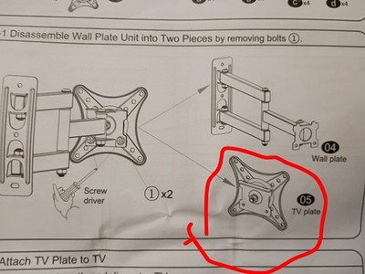 USX MOUNT Full Motion TV Wall Mount - TV Bracket for 13-32 Parts Missing Plate