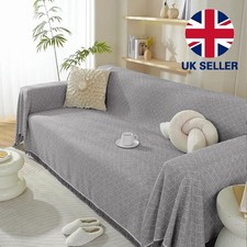 Extra Large Cotton Fringed Throws Sofas Settee Bedspread Bed Covers Blankets~