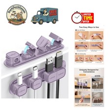 Strong Adhesive Magnetic Cable Clips 6 Pack for Tidy Desk  Nightstand Cords