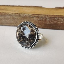Turritella Agate Gemstone Ring 925 Sterling Silver Wedding Gift Ring BT1125