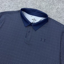 Under Armour Shirt Men 2XL Blue T2G Printed Polo Performance Golf Tennis Stretch