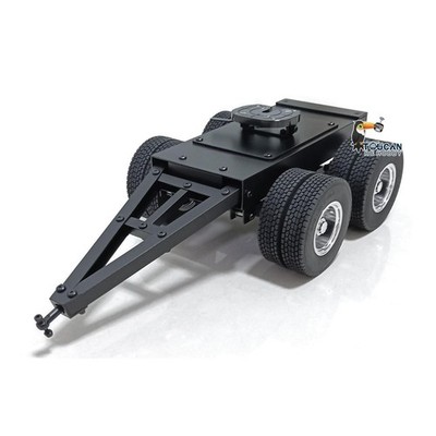 1/14 2 Axles Metal Trailer with Fifth-wheel Traction for LESU RC Truck Car Model