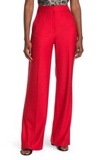 NWT Veronica Beard Tuli in Red Viscose Twill Wide Leg Pants 8 498