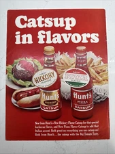 1965 Hunt’s Catsup In Flavors Hickory Pizza Tomato Ketchup Red Print Ad