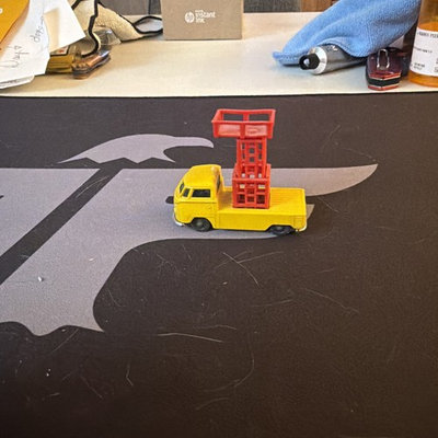 #ad 1960s HUSKY VEHICLE YELLOW VOLKSWAGEN PICK UP TRUCK w TELESCOPIC TOWER $24.50