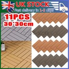 11x WPC Decking Tiles Garden Patio Balcony Interlocking Composite Decking Floor