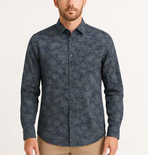 Johnnie-O Rand Top Shelf Mens Medium M Button Up Shirt in Wake Blue NEW 