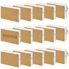 1500 Pcs White Index Cards with Rings, 3x5 Inch Flash Cards Bulk with Holder ...
