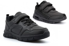 Boys School Shoes Boys School Trainers Touch Fasten School Shoes Sizes 6-5 Black