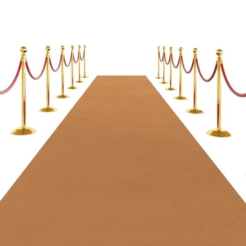  Tapete corredor tapete para festa, corredor corredor de feltro 3 x 15 pés com 3x15 pés marrom - Imagem 2 de 4