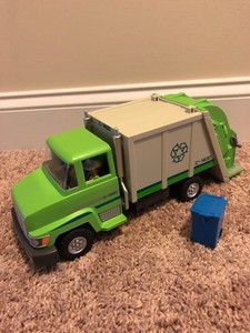 playmobil green recycling truck