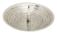 Kerzenteller Spiral Design Messing Vernickelt Silber Mit Dorn FüR Bis Ø 10 Cm