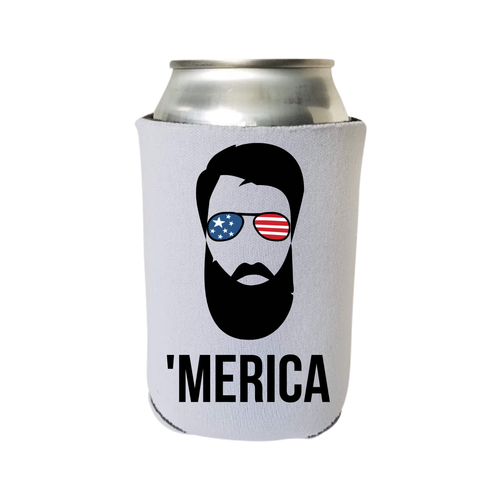 Funny Patriotic Can Coolers, 'Merica Coolies, 4th of July, Summer Memorial Day - Foto 8 di 28