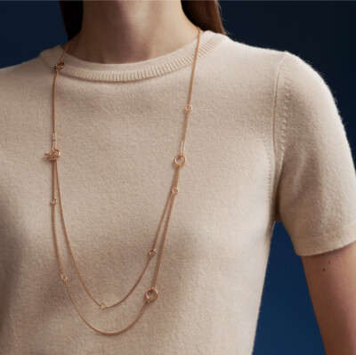 HERMES Rose Gold Long Necklace RRP $10,000 BNWT Brand New in Box