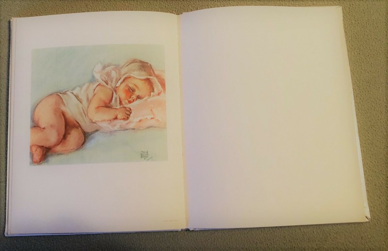 VTG 1941 Maud Tousey Fangel Prints RARE Sleeping Baby Record Milestone Book OOAK