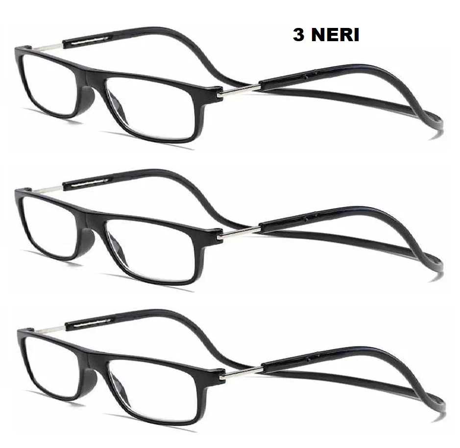 3 occhiali lettura calamita magnetici uomo donna presbiopia  scegli le diottrie - Immagine 2 di 4