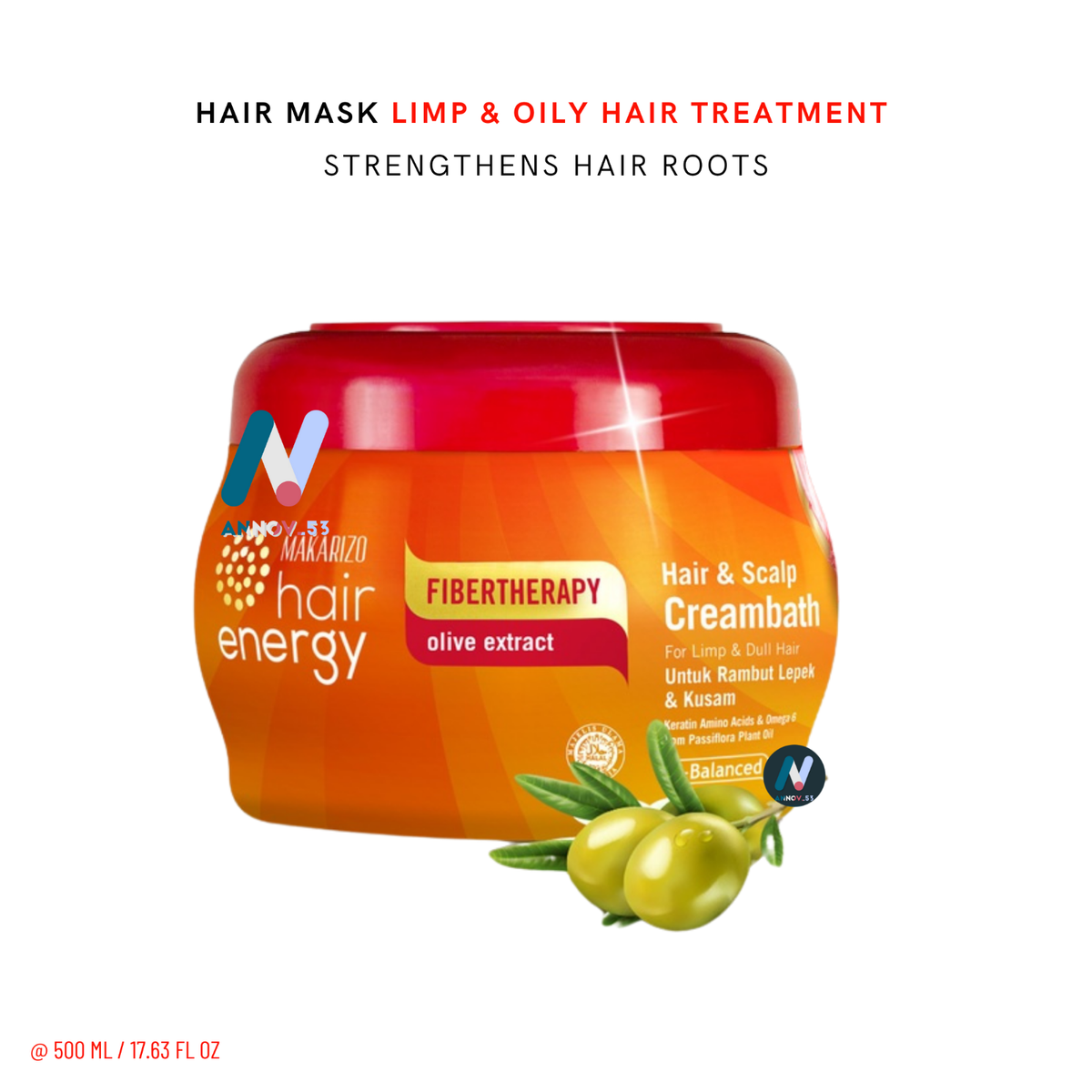 MAKARIZO Hair Mask Olive Keratin Limp Hair Treatment Strengthens