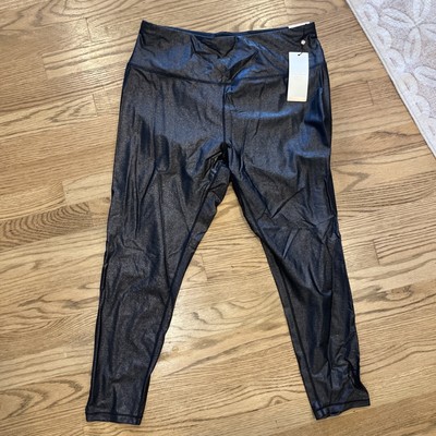 NWT Calia Energize Collection High Ride 7/8 Metallic  Legging Silver Foil XL