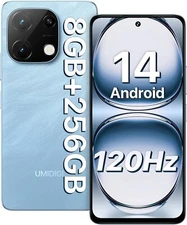 UMIDIGI Note 100A 8GB+256GB Dual SIM 6.8" 120Hz Unlocked Android 14 Smartphone