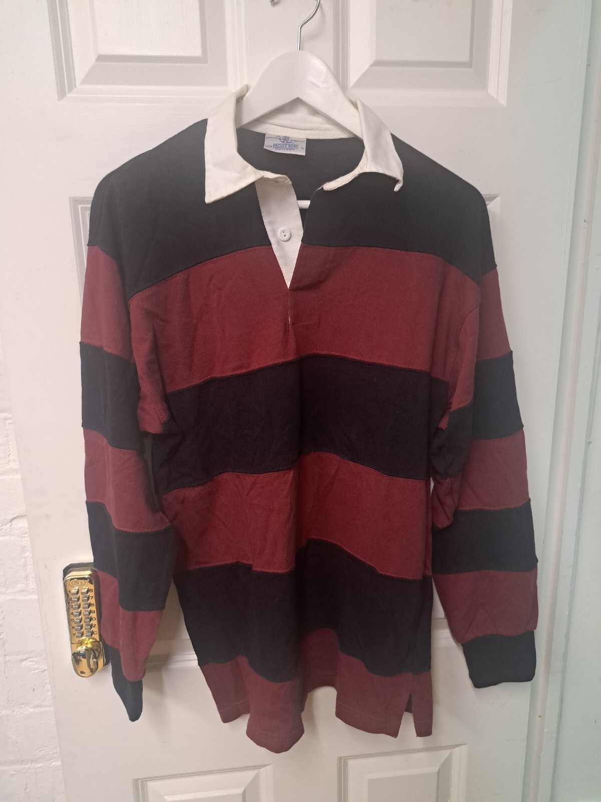 Top rugby prima fila media blu navy bordeaux maglia a righe drakes shirt