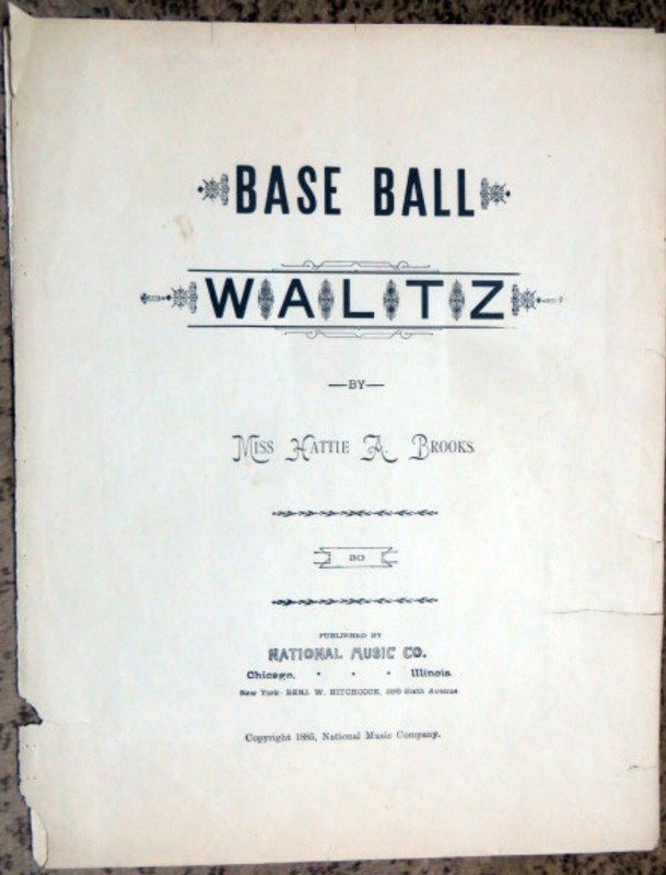 BASEBALL SHEET MUSIC BASEBALL WALTZ 1885