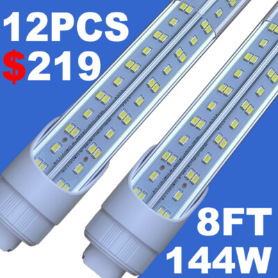 R17D HO T8 8FT Led Tube Light Bulbs 144W Rotatable 8Foot Led Shop Light 6500K		