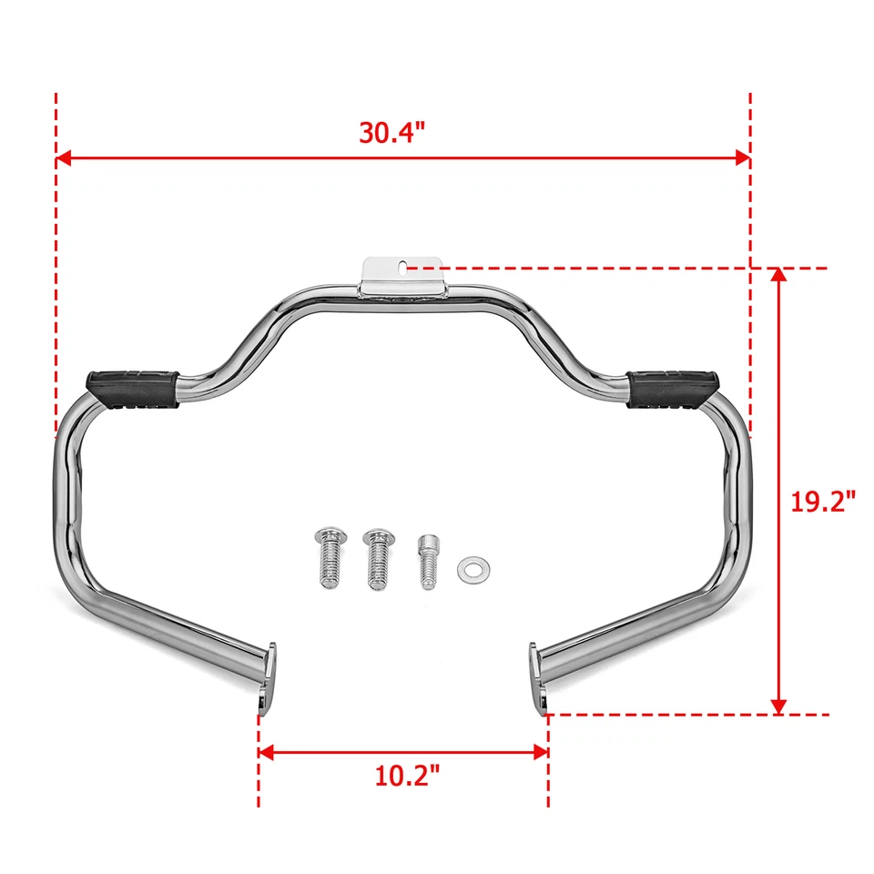 Barra de choque de protección de motor de carretera cromada para Harley Fatboy Heritage Softail FLSTSB Foto 2 de 4
