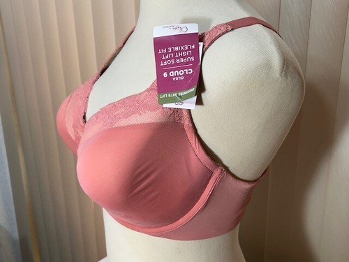Olga Cloud 9 T Shirt Bra 42D Underwire Lift Lace Deco Rose GF7961A - Picture 3 of 14