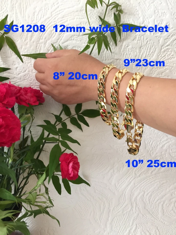 SG1208 Exclusivo No Desteñir Color 24K Protegido 18K Collar Chapado Oro Pulsera - Imagen 2 de 4