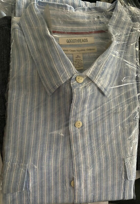 Goodthreads Men's Standard-Fit Long-Sleeve Linen and Cotton Blend Shirt XL