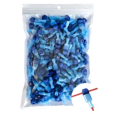280pc T Taps Wire Connectors Terminals Blue 18-14AWG Self Stripping Quick Splice