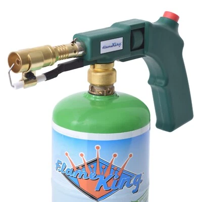 FLAME KING 27,000 BTU Propane Handheld Torch with Self Ignition for 1 lb propane cylinder