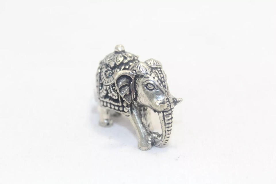Indian Elephant Figurine Hindu Statue 70 Pure Silver Home Decor Good